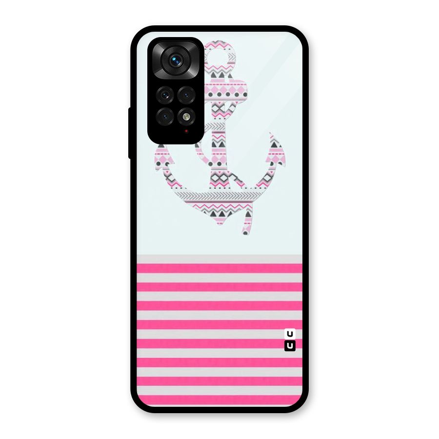 Anchor Design Stripes Glass Back Case for Redmi Note 11S