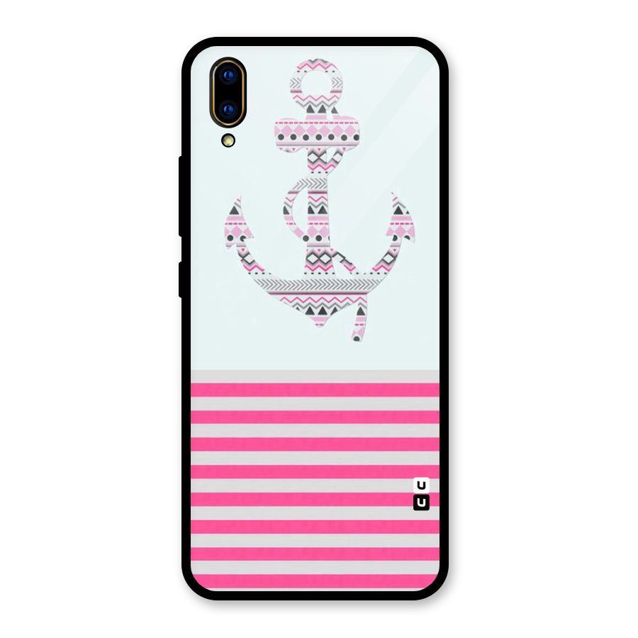 Anchor Design Stripes Glass Back Case for Vivo V11 Pro