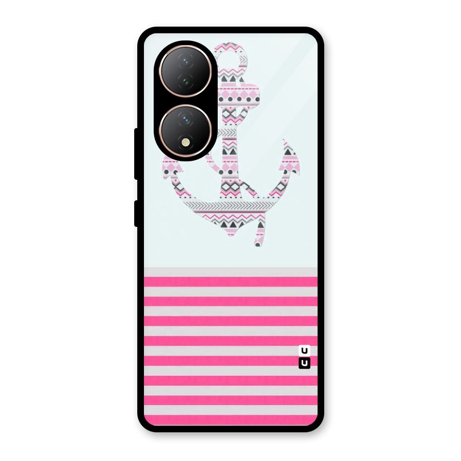 Anchor Design Stripes Glass Back Case for Vivo Y100A