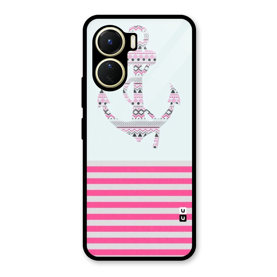 Anchor Design Stripes Glass Back Case for Vivo Y16
