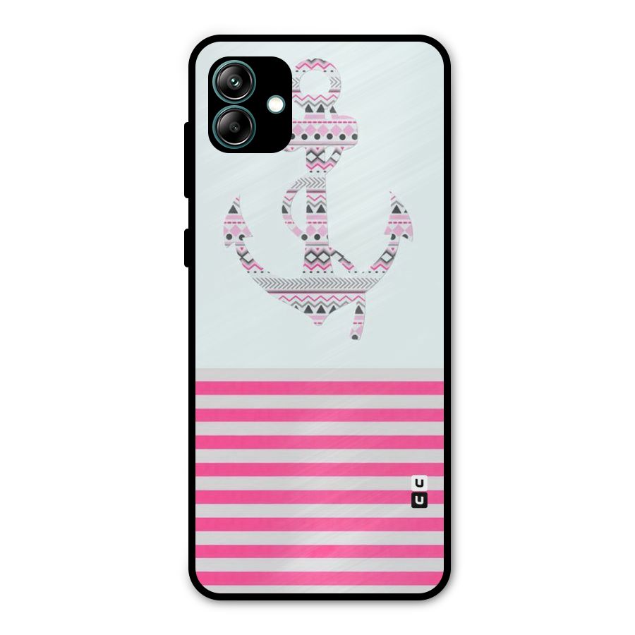 Anchor Design Stripes Metal Back Case for Galaxy A04