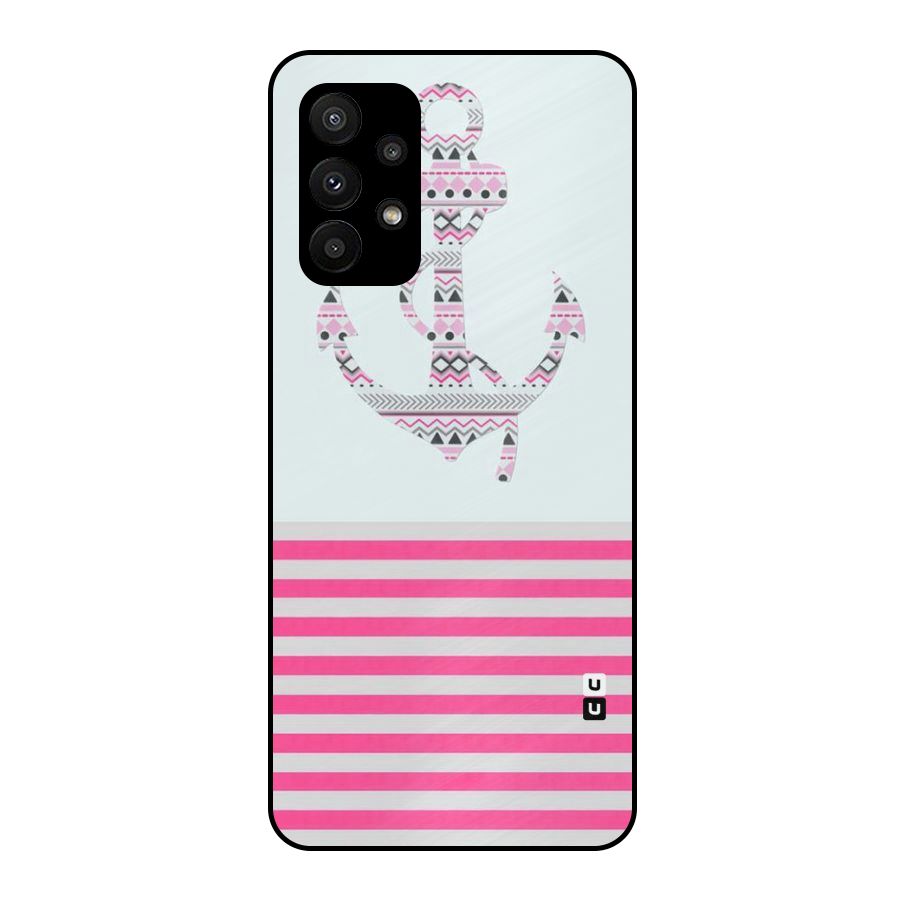 Anchor Design Stripes Metal Back Case for Galaxy A23