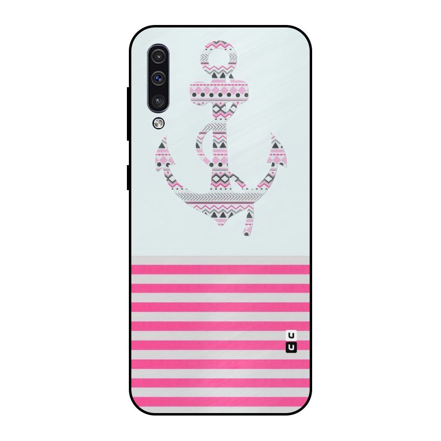 Anchor Design Stripes Metal Back Case for Galaxy A30s