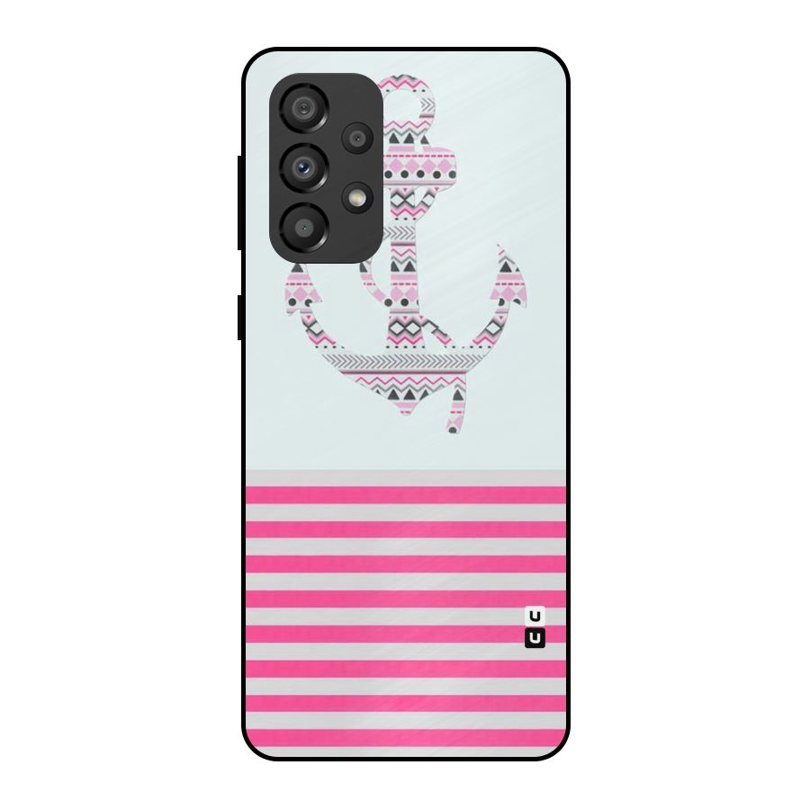 Anchor Design Stripes Metal Back Case for Galaxy A33 5G