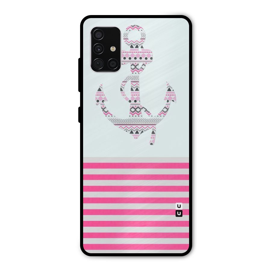 Anchor Design Stripes Metal Back Case for Galaxy A51