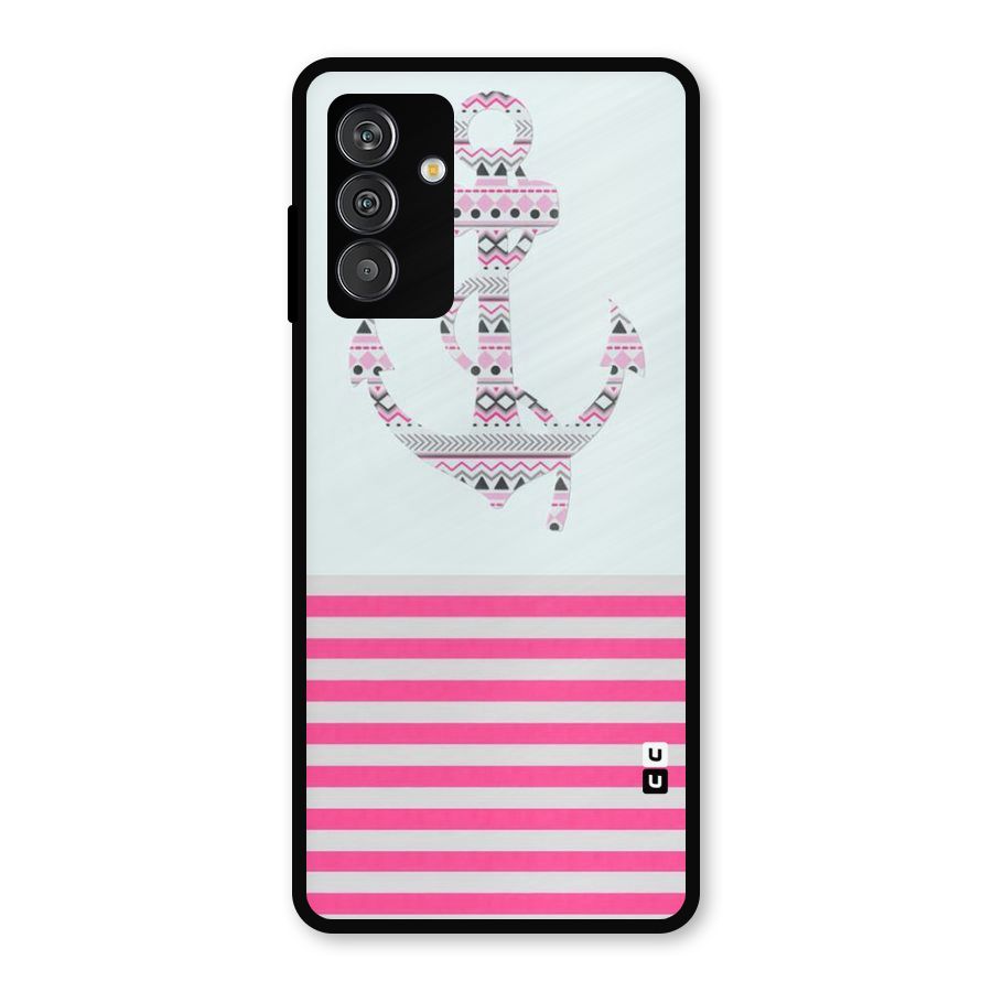 Anchor Design Stripes Metal Back Case for Galaxy F13