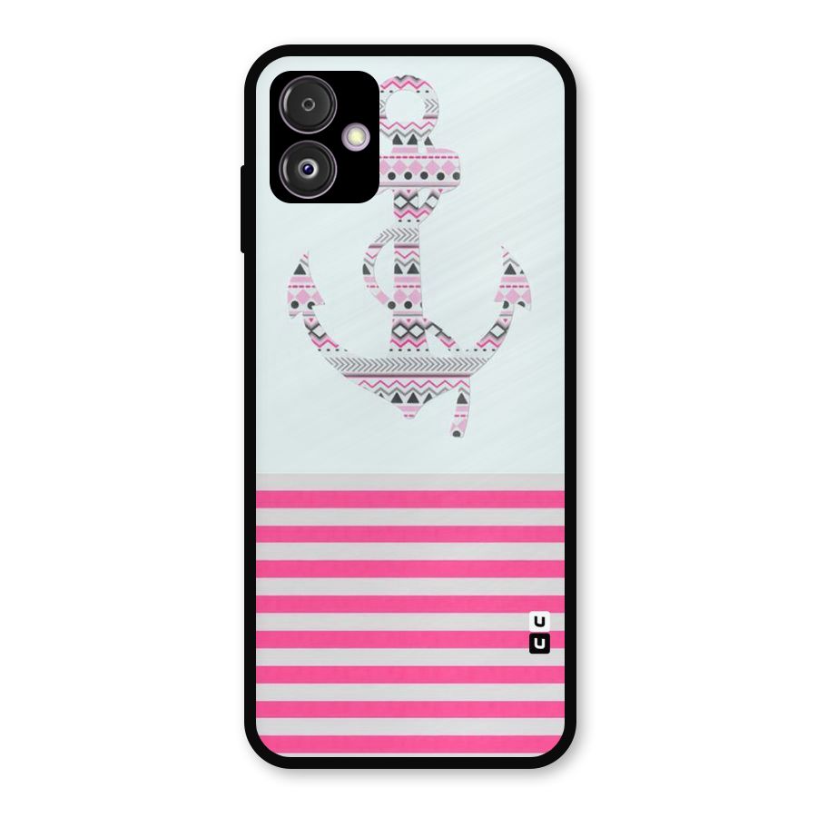 Anchor Design Stripes Metal Back Case for Galaxy F14