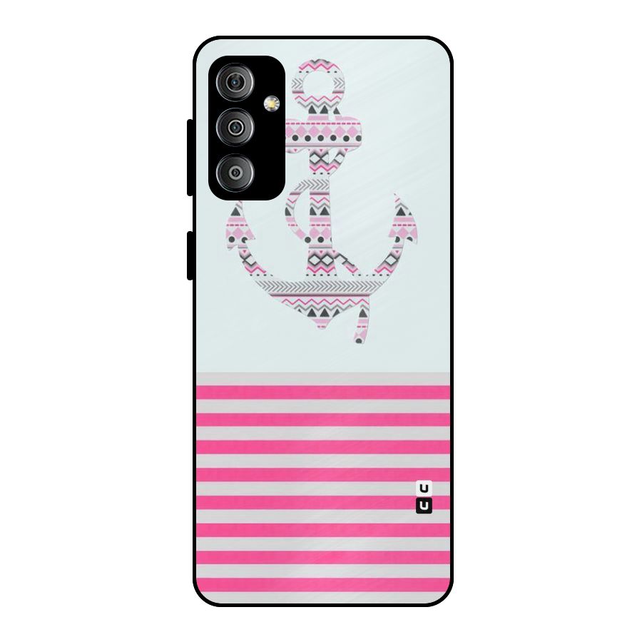Anchor Design Stripes Metal Back Case for Galaxy F23