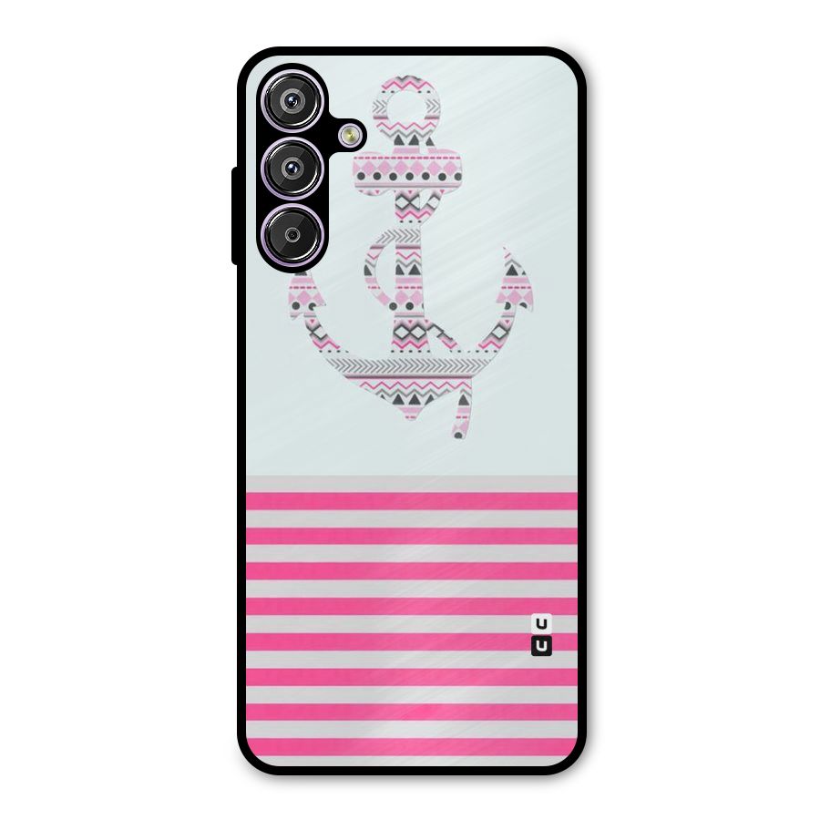 Anchor Design Stripes Metal Back Case for Galaxy M15