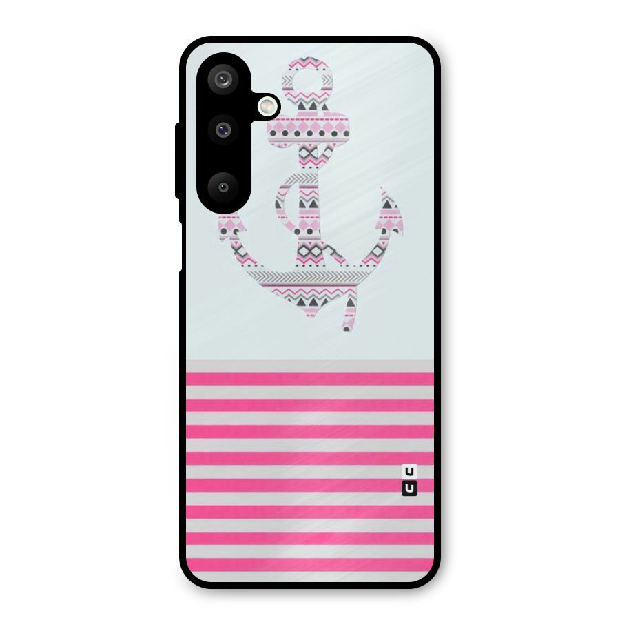 Anchor Design Stripes Metal Back Case for Galaxy M16
