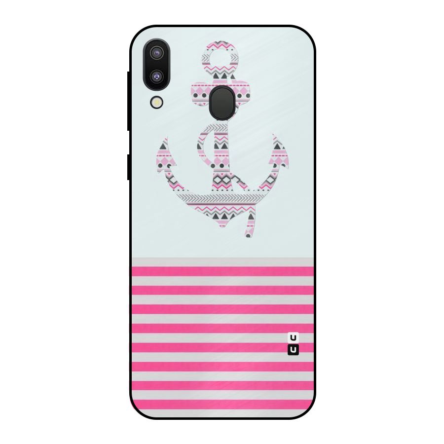Anchor Design Stripes Metal Back Case for Galaxy M20