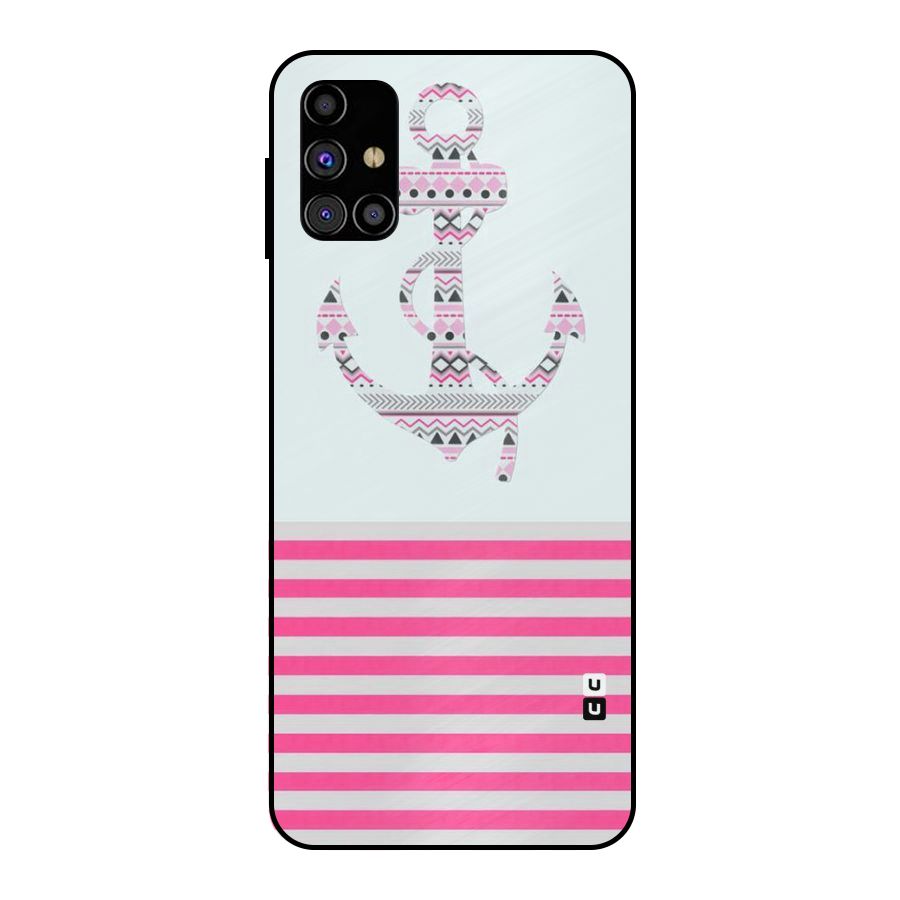 Anchor Design Stripes Metal Back Case for Galaxy M31s