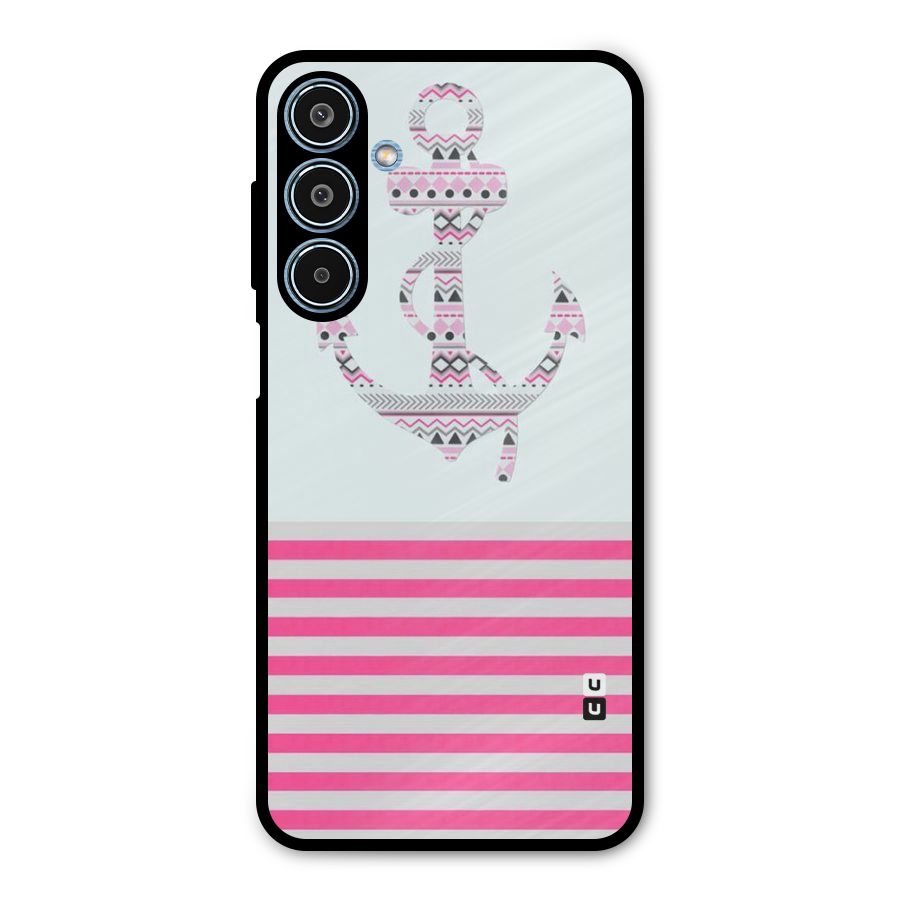 Anchor Design Stripes Metal Back Case for Galaxy M35