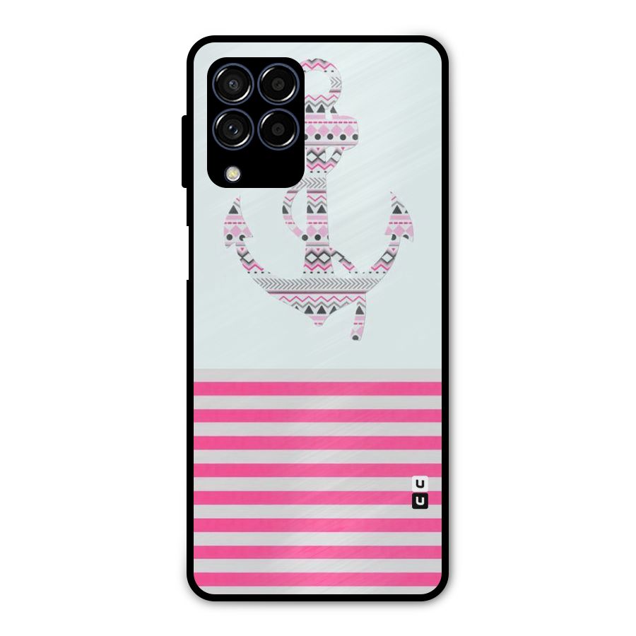 Anchor Design Stripes Metal Back Case for Galaxy M53 5G