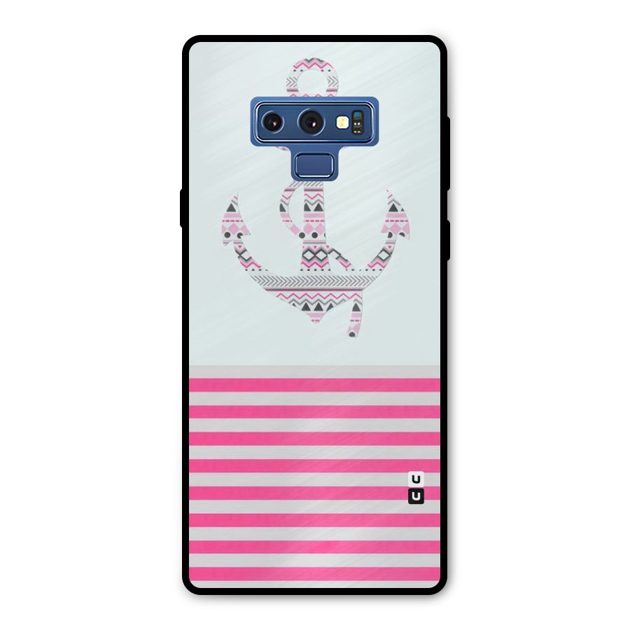 Anchor Design Stripes Metal Back Case for Galaxy Note 9