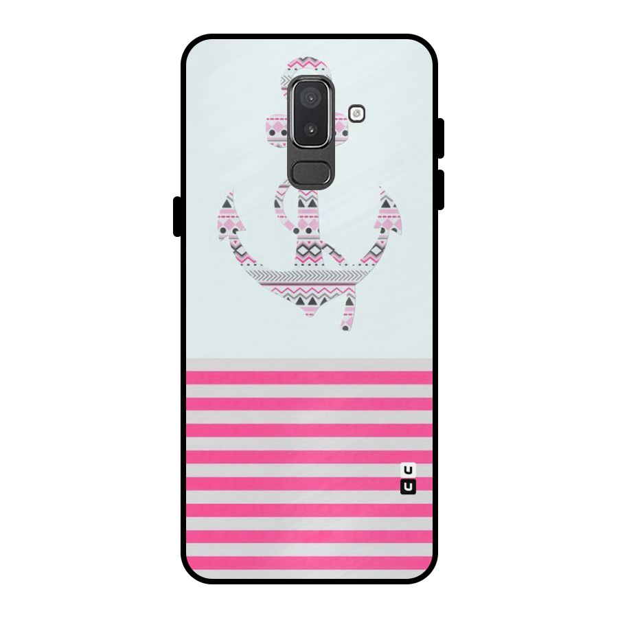 Anchor Design Stripes Metal Back Case for Galaxy On8 (2018)