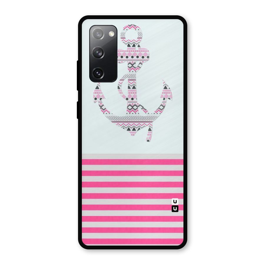 Anchor Design Stripes Metal Back Case for Galaxy S20 FE