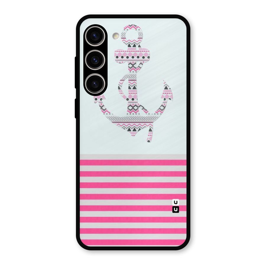 Anchor Design Stripes Metal Back Case for Galaxy S23 Plus