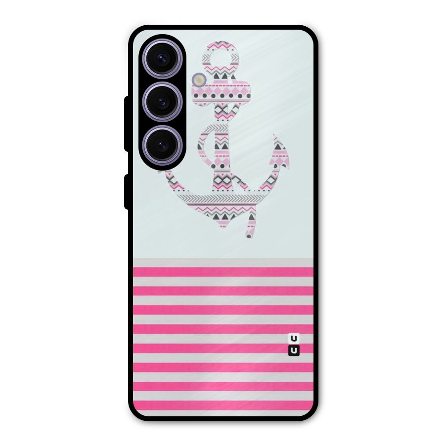 Anchor Design Stripes Metal Back Case for Galaxy S24