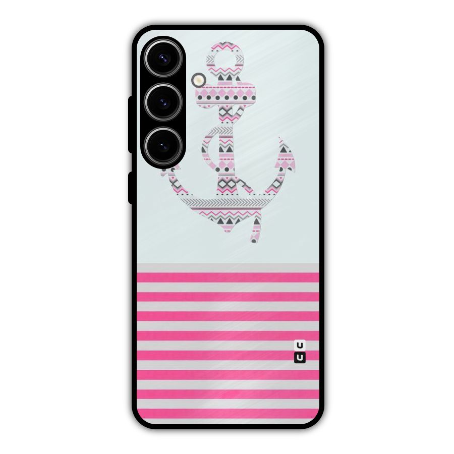 Anchor Design Stripes Metal Back Case for Galaxy S24 Plus