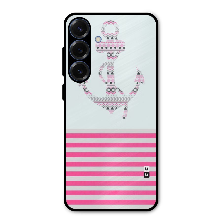 Anchor Design Stripes Metal Back Case for Galaxy S25 Plus
