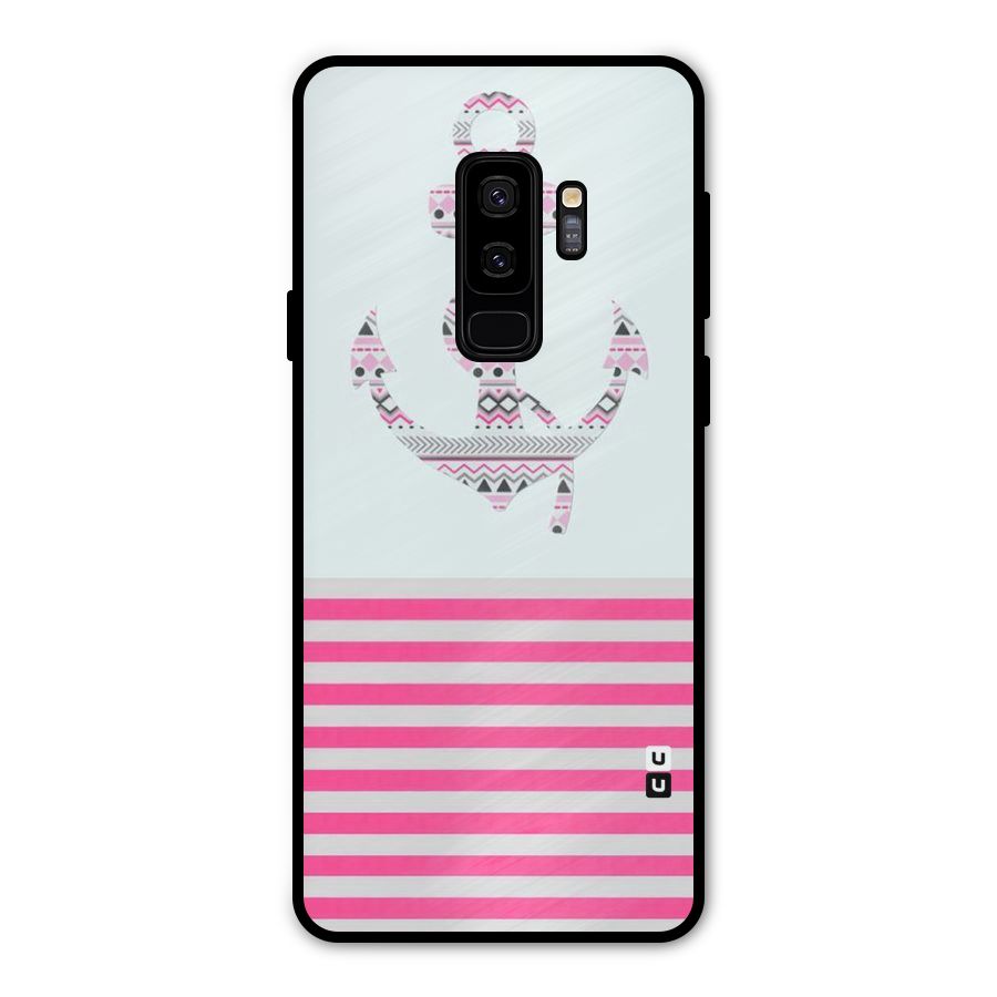Anchor Design Stripes Metal Back Case for Galaxy S9 Plus
