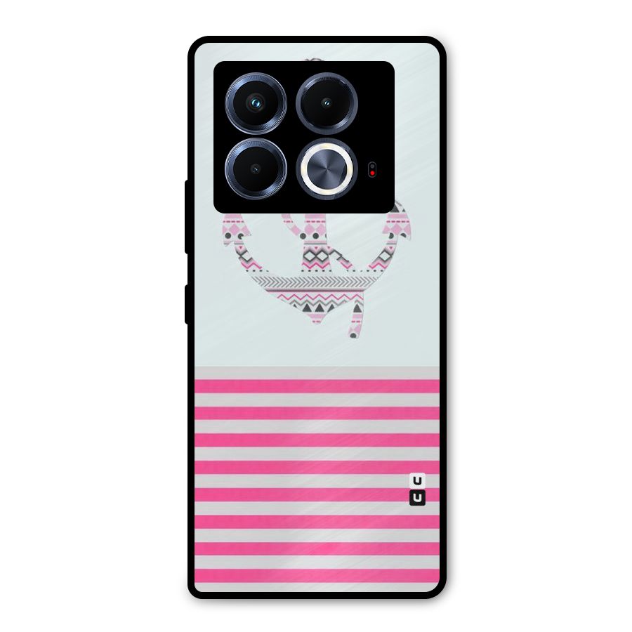 Anchor Design Stripes Metal Back Case for Infinix Note 40 5G