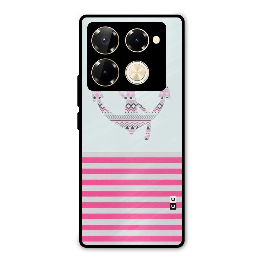 Anchor Design Stripes Metal Back Case for Infinix Note 40 Pro Plus