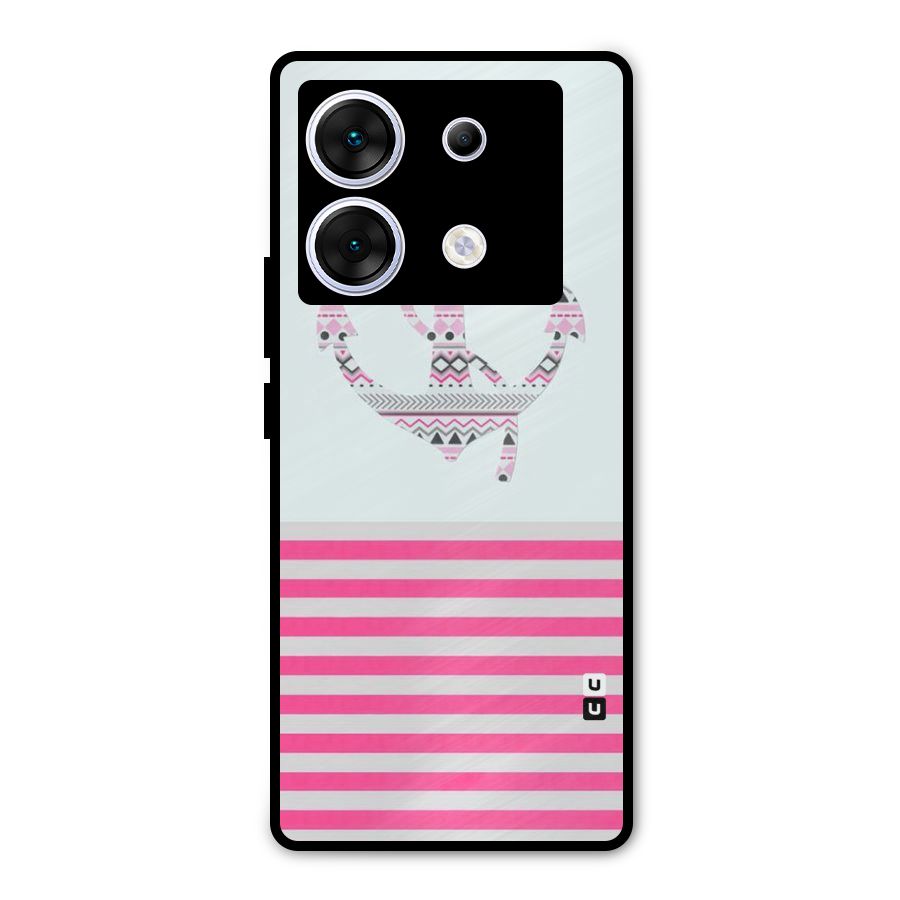 Anchor Design Stripes Metal Back Case for Infinix Zero 30 5G