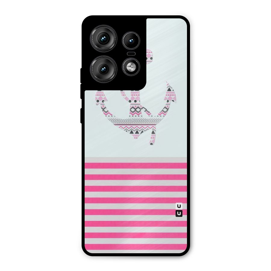 Anchor Design Stripes Metal Back Case for Motorola Edge 50 Pro