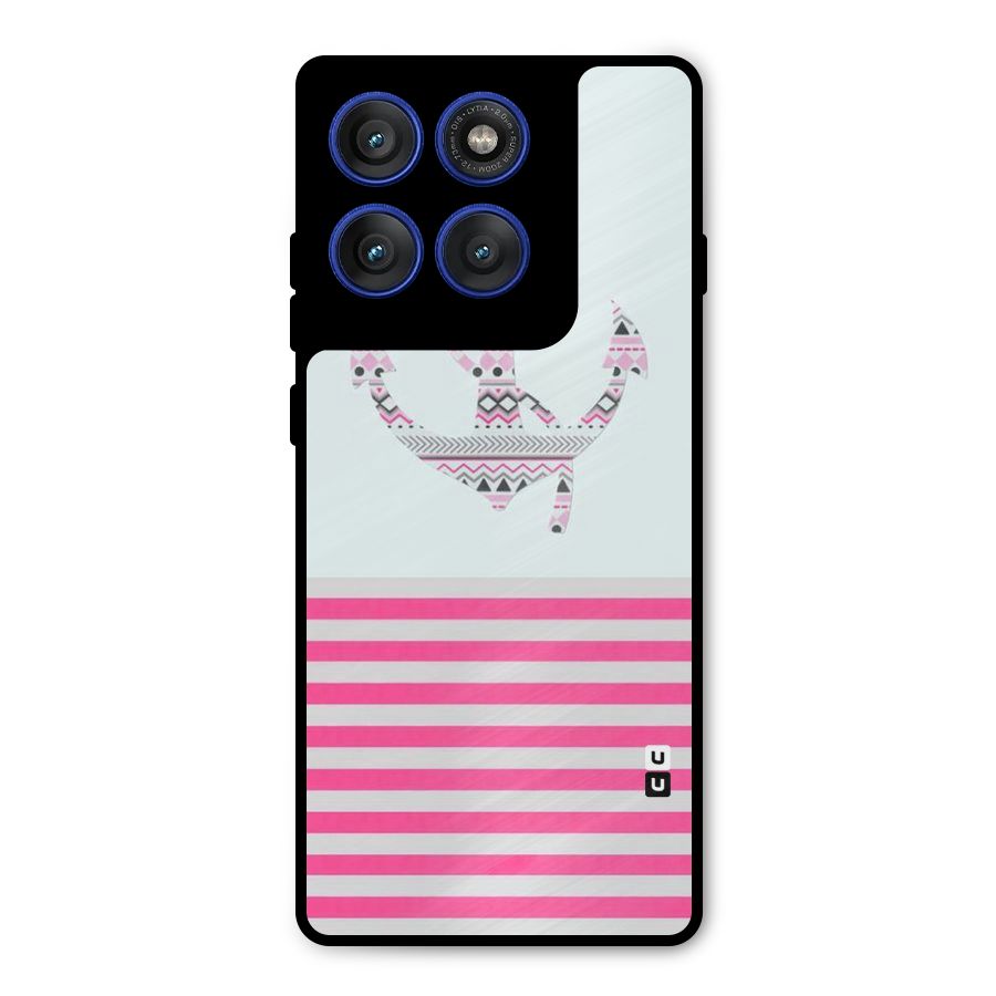 Anchor Design Stripes Metal Back Case for Motorola Edge 60 Pro
