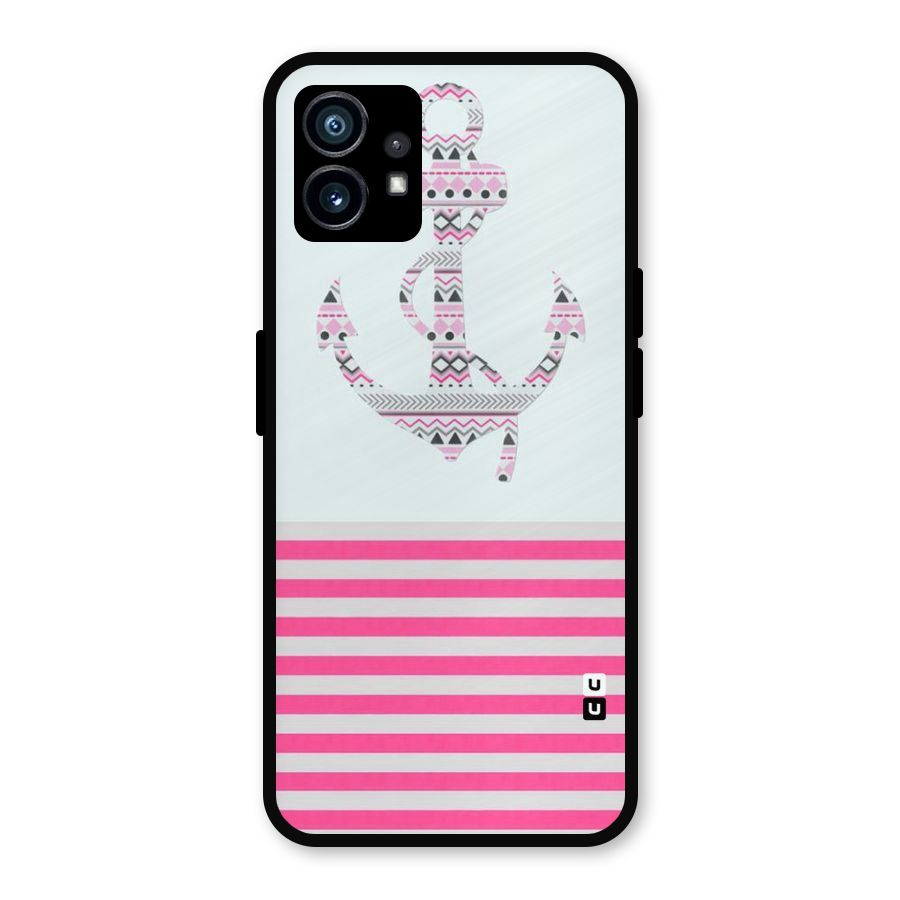 Anchor Design Stripes Metal Back Case for Nothing Phone 1