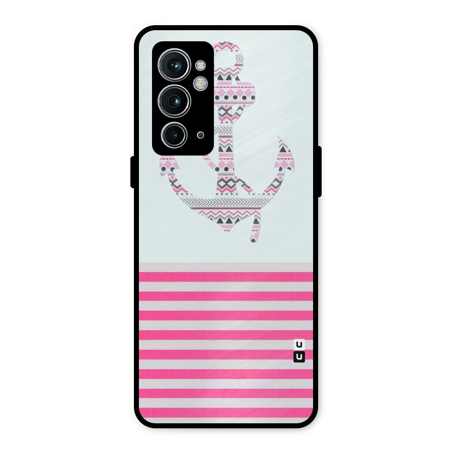 Anchor Design Stripes Metal Back Case for OnePlus 9RT 5G
