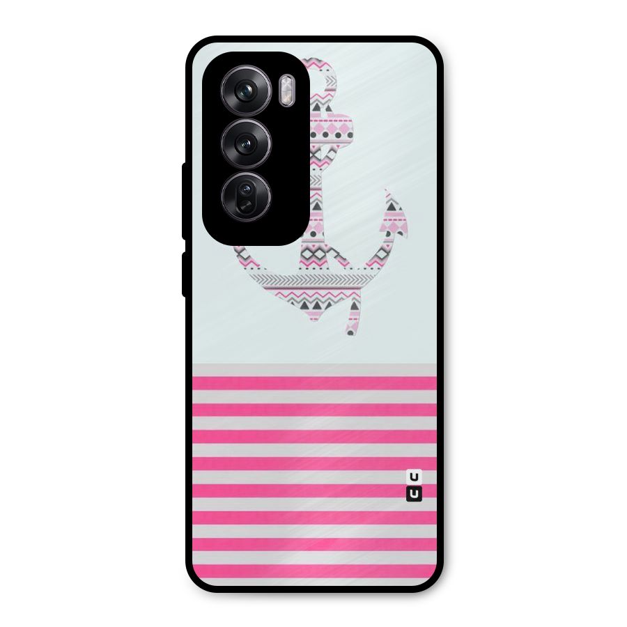 Anchor Design Stripes Metal Back Case for Oppo Reno12 Pro