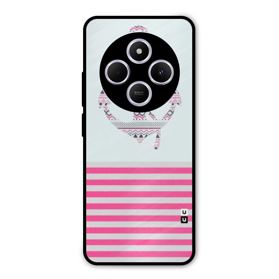 Anchor Design Stripes Metal Back Case for Poco C75 5G