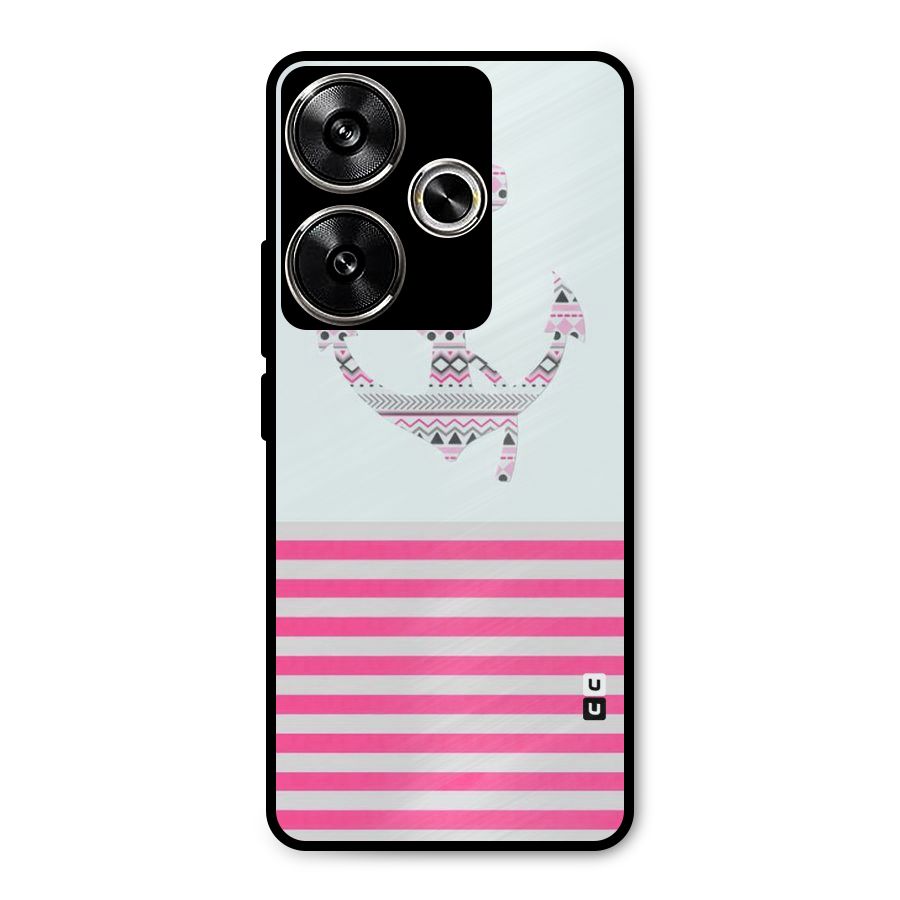 Anchor Design Stripes Metal Back Case for Poco F6