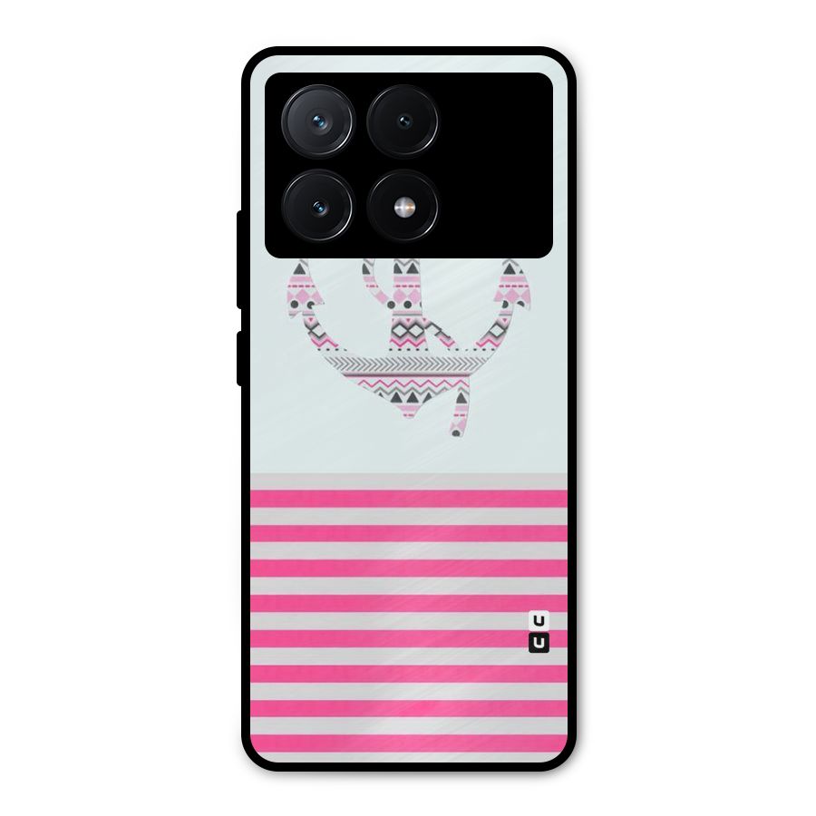 Anchor Design Stripes Metal Back Case for Poco X6 Pro