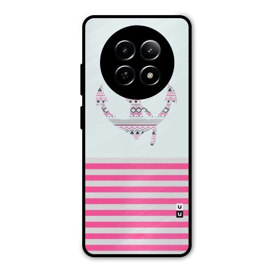 Anchor Design Stripes Metal Back Case for Realme 12x 5G