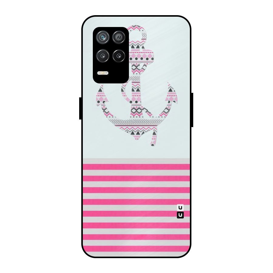 Anchor Design Stripes Metal Back Case for Realme 9 5G