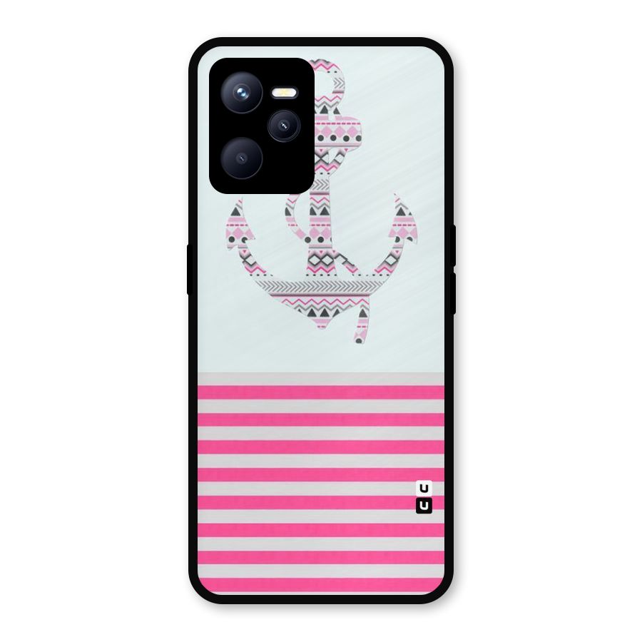 Anchor Design Stripes Metal Back Case for Realme C35