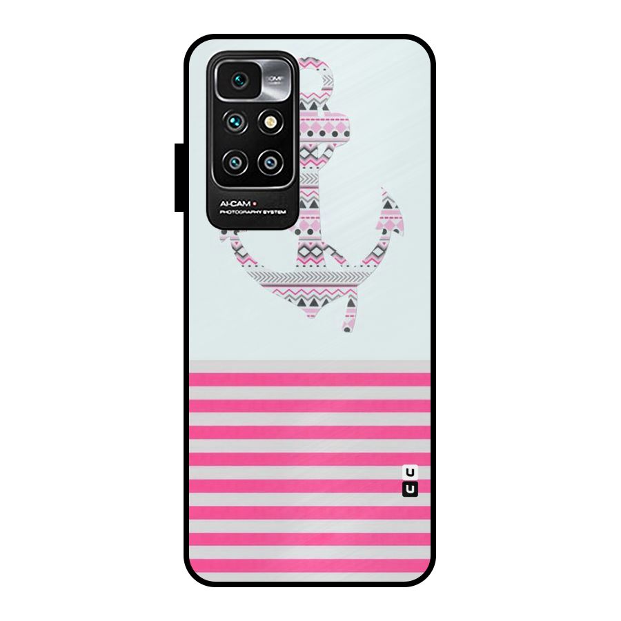 Anchor Design Stripes Metal Back Case for Redmi 10 Prime