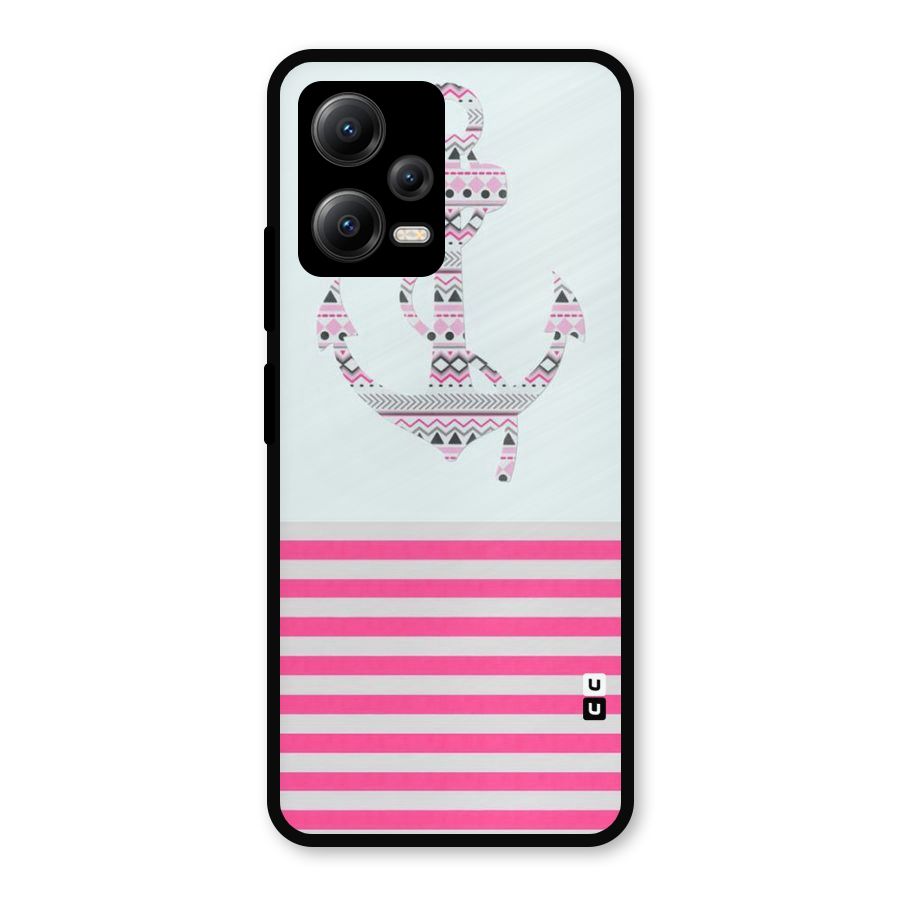 Anchor Design Stripes Metal Back Case for Redmi Note 12 5G