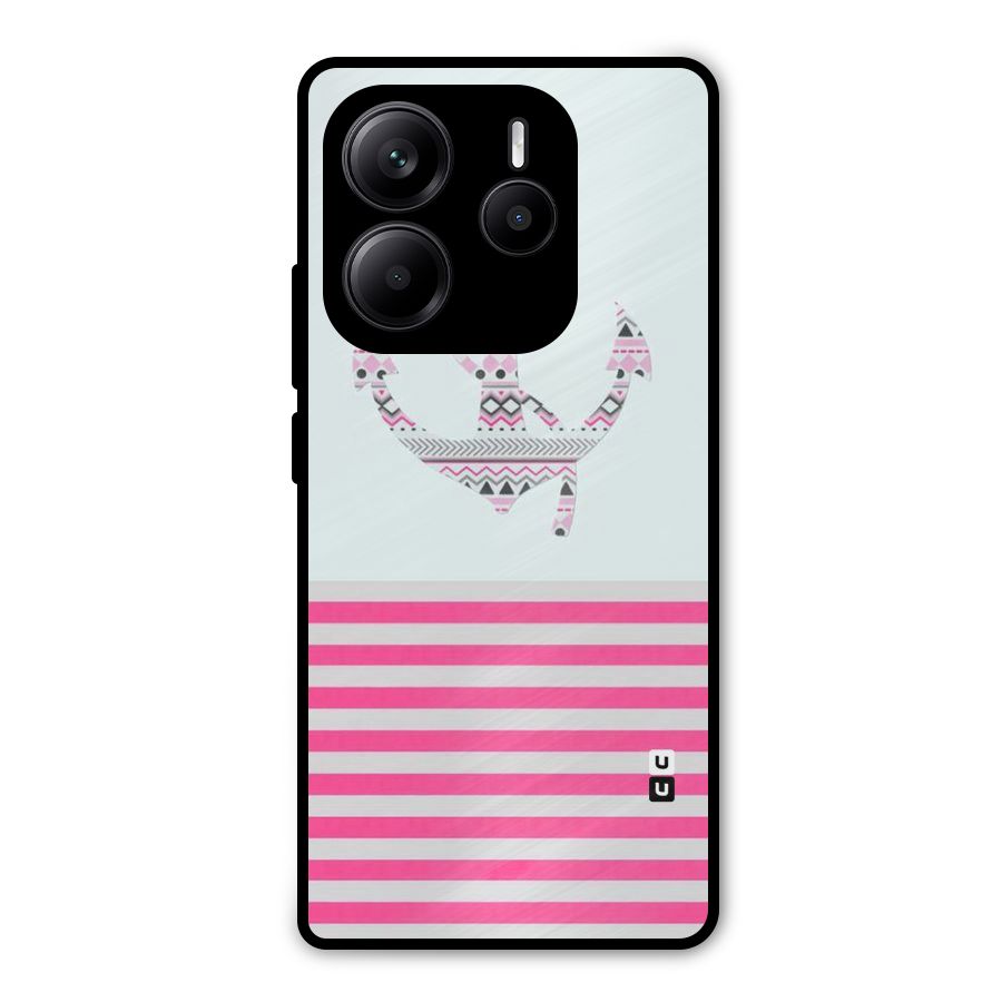 Anchor Design Stripes Metal Back Case for Redmi Note 14 5G