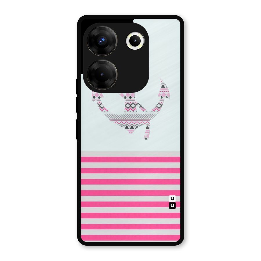 Anchor Design Stripes Metal Back Case for Tecno Camon 20