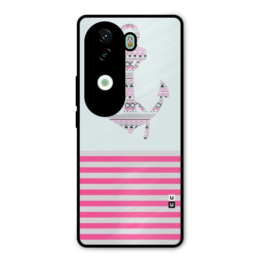 Anchor Design Stripes Metal Back Case for Vivo V40e