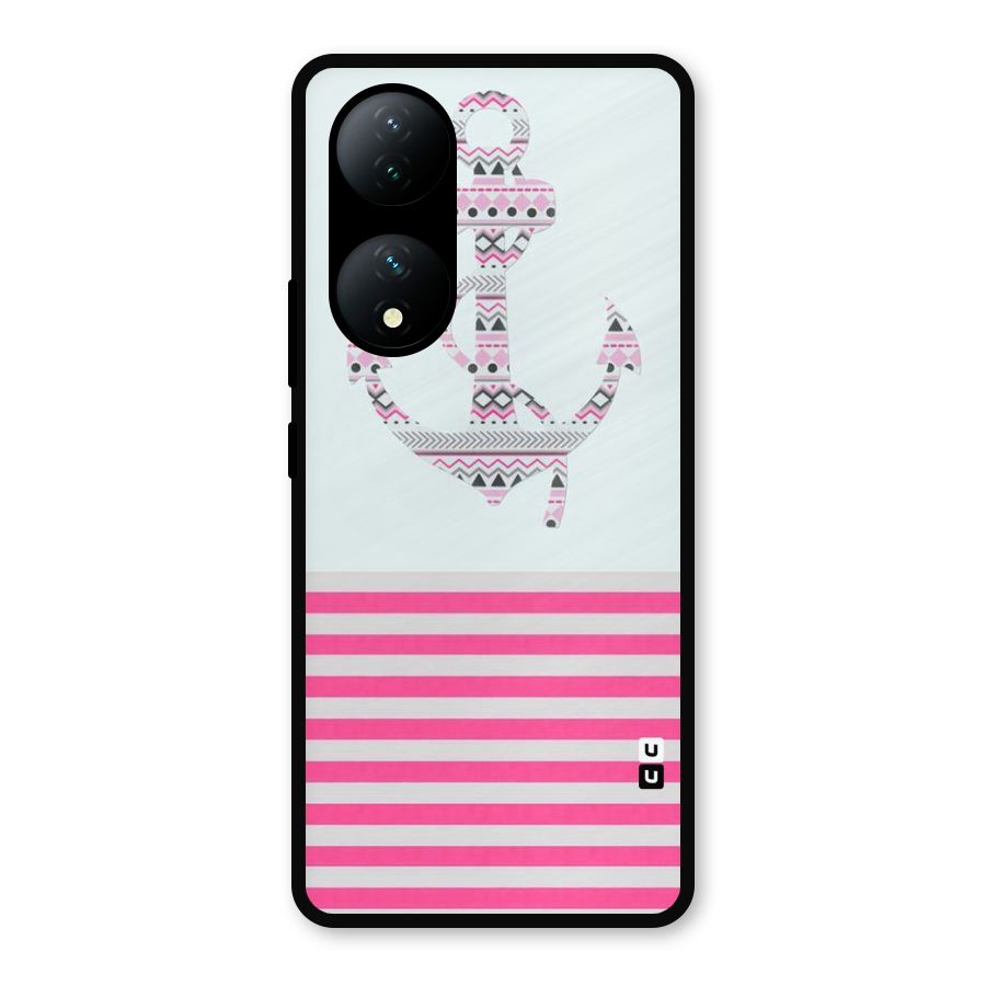 Anchor Design Stripes Metal Back Case for Vivo Y100