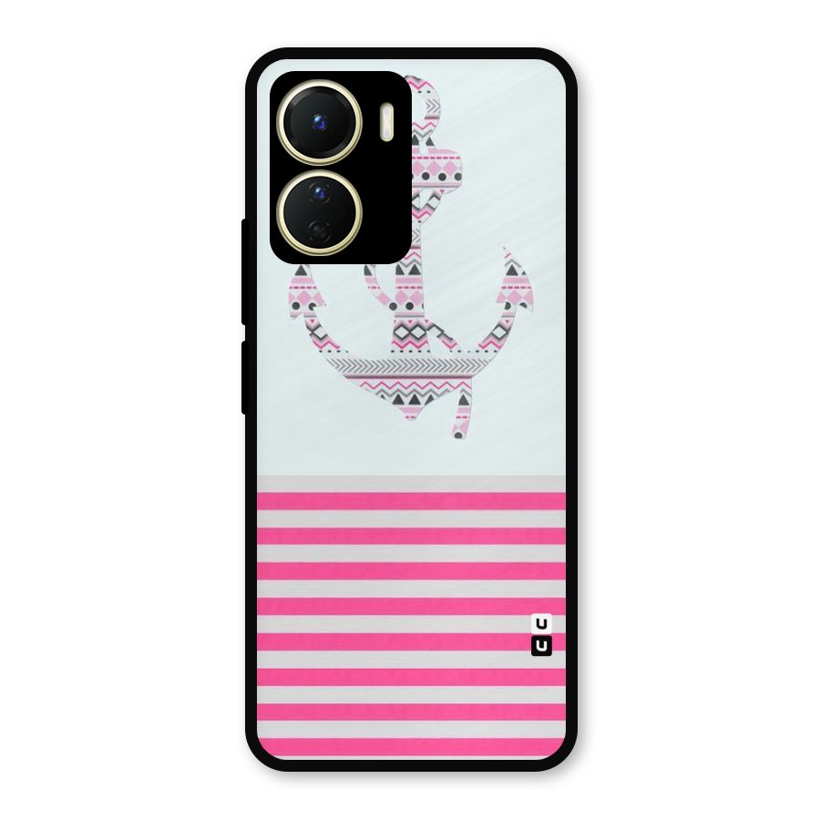 Anchor Design Stripes Metal Back Case for Vivo Y16