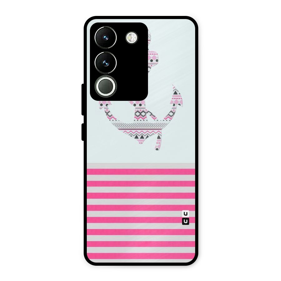 Anchor Design Stripes Metal Back Case for Vivo Y200