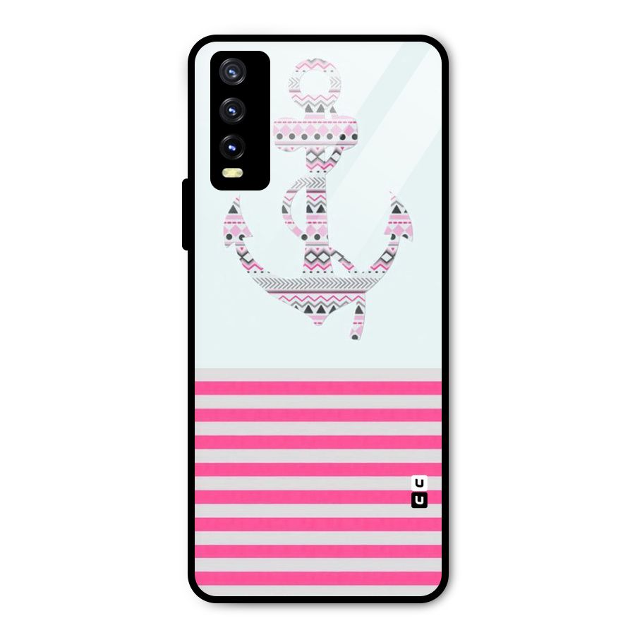 Anchor Design Stripes Metal Back Case for Vivo Y20i
