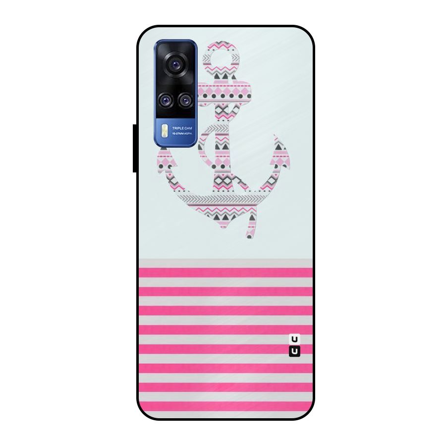 Anchor Design Stripes Metal Back Case for Vivo Y51